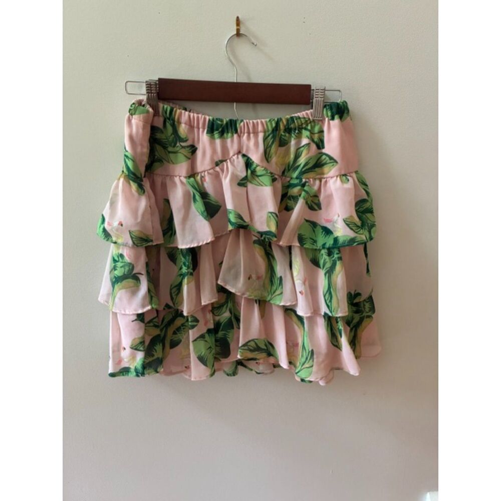 The Webster at Target Tiered Ruffle Skirt | Women's Small | Tropical Print